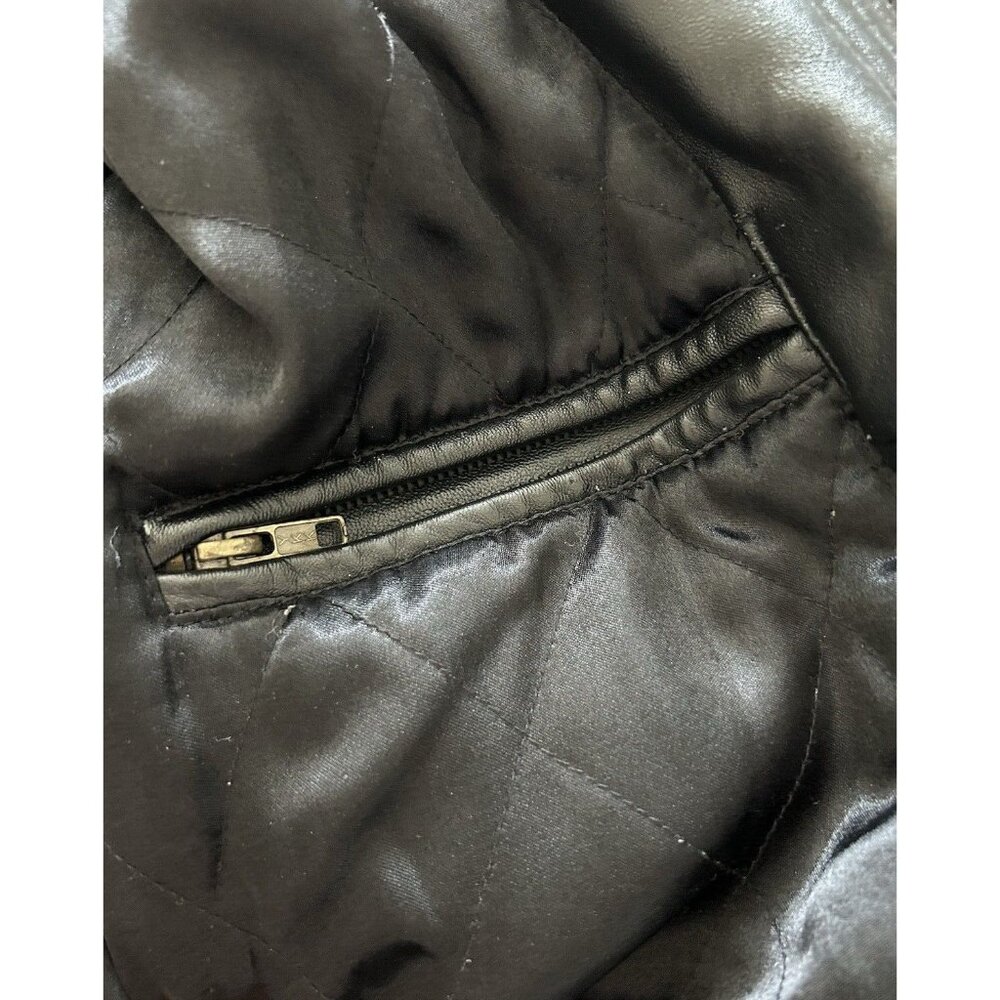 Express SIZE 54 Men's black genuine leather winter coat classic look - Picture 10 of 15